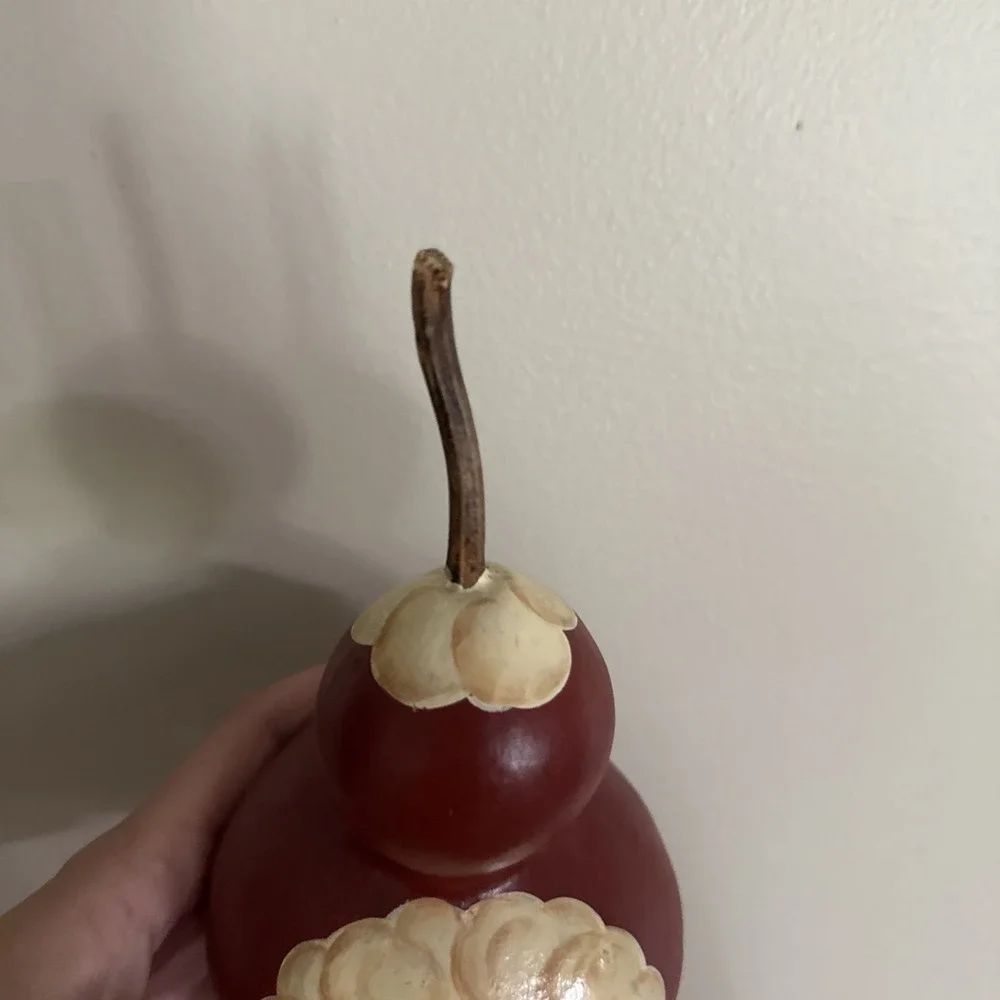 Hand Painted Folk Art Santa‎ Claus On A Gourd Christmas Decoration 7